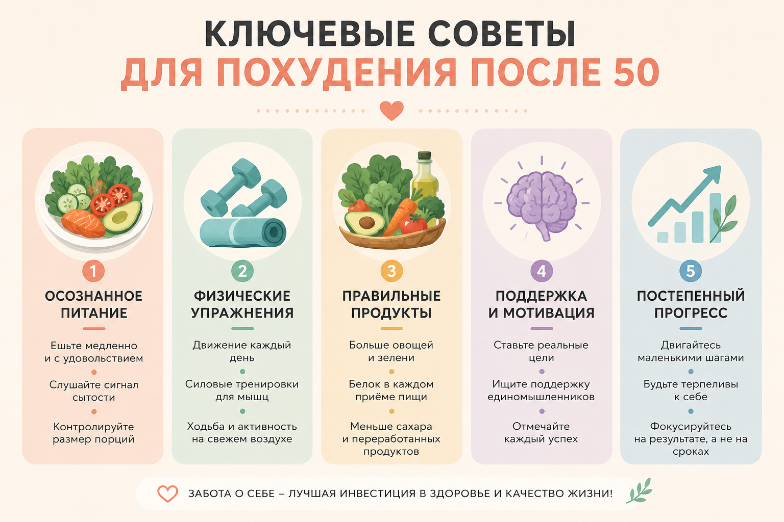 Почему диеты не работают и как изменить мышление, чтобы похудеть и сохранить здоровье после 50 лет